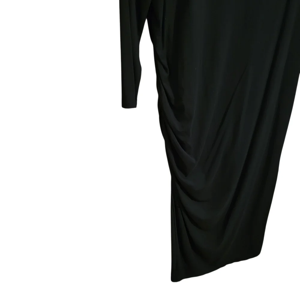Universal Standard Black Long Sleeve Side Ruched Maxi Dress